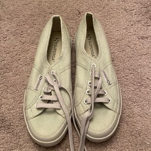 Superga mint tennis shoes.